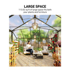 12 X 12 FT Premium T-Shape Polycarbonate Greenhouse With UV Protection And Aluminum Frame