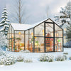 12 X 12 FT Premium T-Shape Polycarbonate Greenhouse With UV Protection And Aluminum Frame