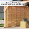 12 X 14 FT  Modern Double-Tier Hardtop Spruce Wood Gazebo with Built-In Privacy Wall