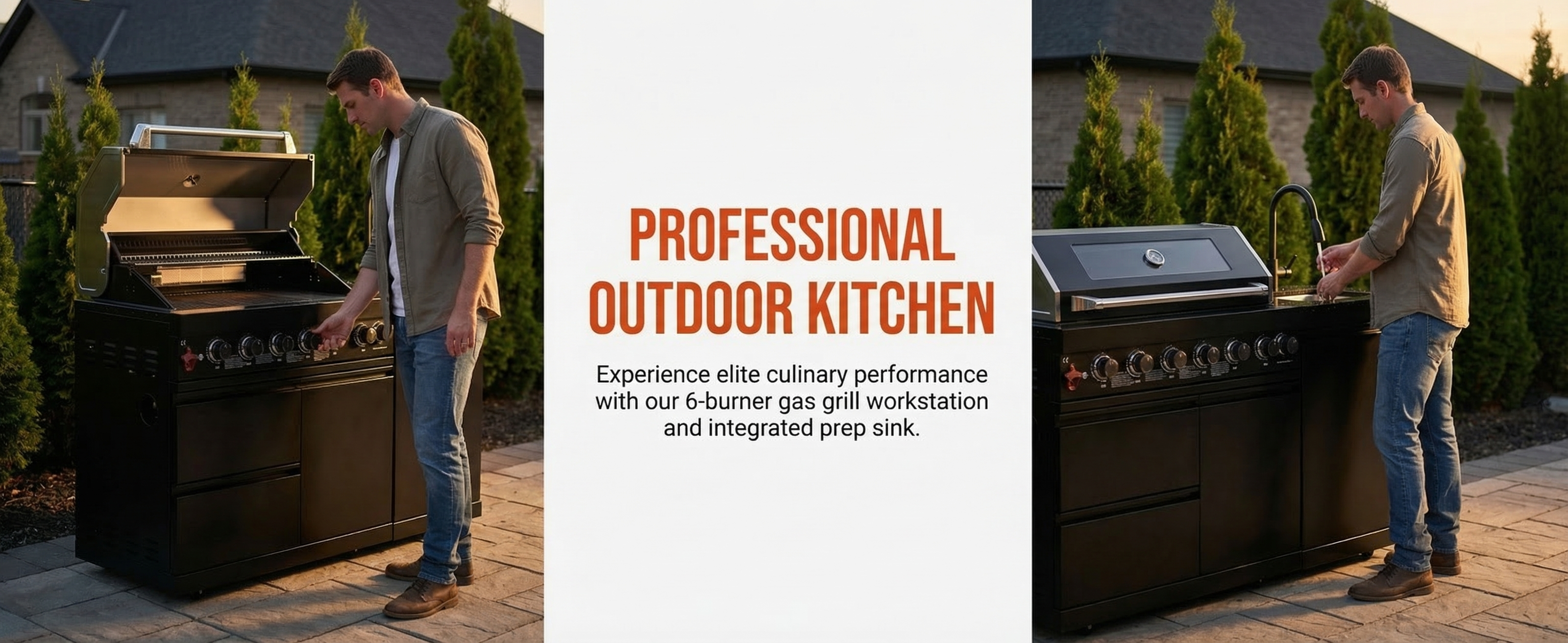 62.6 Inch 6-Burner Deluxe Stainless Steel Propane Gas Outdoor Kitchen Barbecue Island Grill