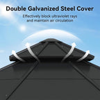 13 X 13 FT Cedar Wood Galvanized Steel Octagonal Hardtop Double Roof Gazebo