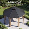 13 X 13 FT Cedar Wood Galvanized Steel Octagonal Hardtop Double Roof Gazebo