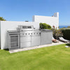 Transform Your Outdoor Living Space with the Ultimate 104" Modular Outdoor Kitchen BBQ Island - Complete with Grill, Sink, Refrigerator, and Storage!