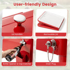 Red Portable Outdoor Patio Cooler Cart