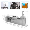147-Inch 6-Burner 120K BTU Outdoor Kitchen Island With Pizza Oven, Rotisserie & Refrigerator