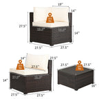 6 Piece Patio Furniture Sofa Set with Cushions