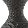 Outdoor 16-Inch Multi-Brown Wicker Hourglass Side Table