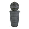 31.5" Tall Striped Column Fountain With LED Light - Designed For Outdoor Spaces - Gray