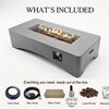 56' Propane Fire Pit Table - Rectangular Outdoor Gas Fire Pit - Light Gray