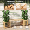 Patio Wooden Bench with Planter 2 Person Patio Bench-Natural