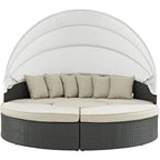 Inviting Outdoor Patio Sunbrella Sectional Daybed With Canopy