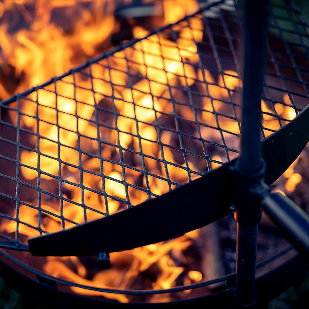 Cowboy Fire Pit 23-Inch - Open Fire Grill with Cooking Grate for Outdoor Cooking - Heavy Duty Open Grill