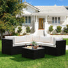 6 Piece Patio Furniture Sofa Set with Cushions