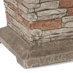 19-Inch Outdoor 40K BTU Natural Stone Fire Column