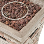 19-Inch Outdoor 40K BTU Natural Stone Fire Column