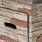 19-Inch Outdoor 40K BTU Natural Stone Fire Column