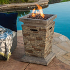 19-Inch Outdoor 40K BTU Natural Stone Fire Column