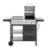 2+2 multifunctional gas barbecue grill and covered grill combination for outdoor cooking