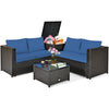 4 Pieces Outdoor Patio Rattan Furniture Set