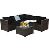 6 Piece Patio Furniture Sofa Set with Cushions