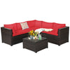 6 Piece Patio Furniture Sofa Set with Cushions