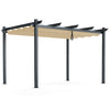 10 x 13 Ft Outdoor Aluminum Retractable Pergola Canopy Shelter