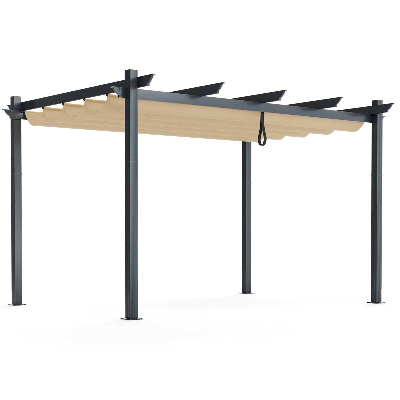 10 x 13 Ft Outdoor Aluminum Retractable Pergola Canopy Shelter