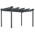 10 x 13 Ft Outdoor Aluminum Retractable Pergola Canopy Shelter
