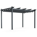 10 x 13 Ft Outdoor Aluminum Retractable Pergola Canopy Shelter