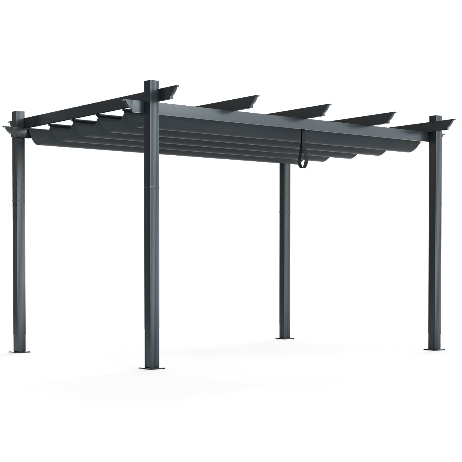 10 x 13 Ft Outdoor Aluminum Retractable Pergola Canopy Shelter