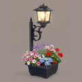 Solar Lamp Post with Flower Pot - Outdoor Garden & Patio Light