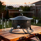 20 Inch Propane Fire Pit, Portable Gas Fire Pit Bowl for Outside, 60,000 BTU Smokeless Outdoor Firepit with Lid & Grill Grate for Patio, Yard, Gardenn, Camping