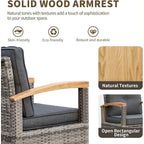 7 - piece Outdoor Rattan Patio Furniture Set with Swivel Rockers