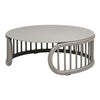 Harper - Indoor/Outdoor Modern Round Coffee Table - Beige or Taupe Aluminum