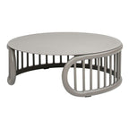 Harper - Indoor/Outdoor Modern Round Coffee Table - Beige or Taupe Aluminum