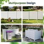 50" W x 49" H Outdoor Privacy Screen, Air Conditioner Fence, All-Weather Vinyl Privacy Fence Screens with Aluminum