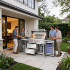 Outdoor Kitchen Island 82.5 Inch 6 Burner Propane Gas BBQ Grill