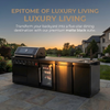 104" 4-Burner 72,000 BTU Black Outdoor Kitchen Bar Barbecue Island Grill