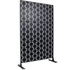 Outdoor / Indoor Privacy Screen Metal Privacy Screen, Freestanding Decorative Privacy Screen For Deck Balcony Patio - Black