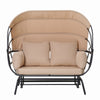 2-Person Outdoor Glider Swing Chair with Adjustable Canopy