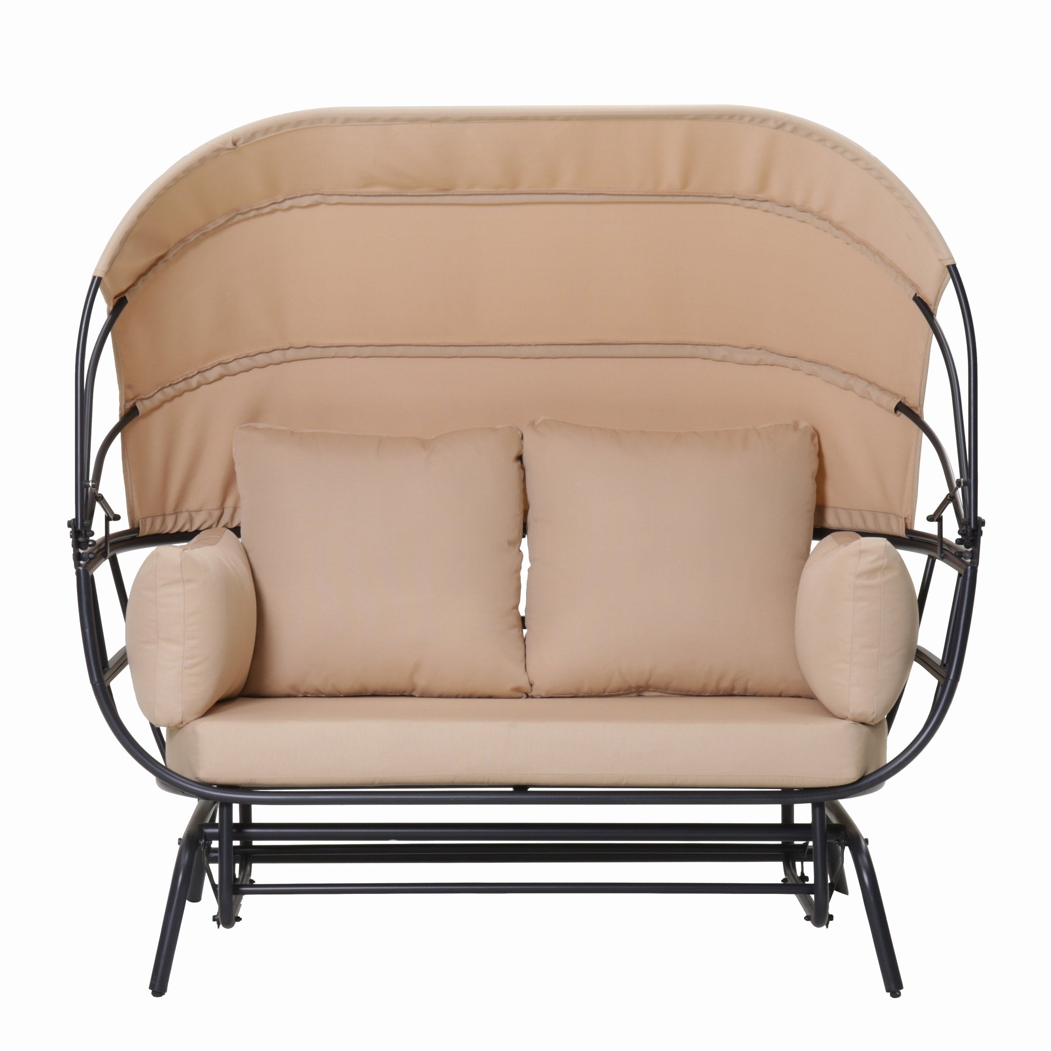 2-Person Outdoor Glider Swing Chair with Adjustable Canopy