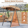 2-Person Outdoor Porch Swing with A-Shaped Metal Stand and Adjustable Canopy