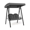 2-Person Outdoor Porch Swing with A-Shaped Metal Stand and Adjustable Canopy