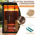 The Lugano 2-Person Outdoor Full-Spectrum Infrared Sauna with Aluminum Alloy Exterior & WiFi