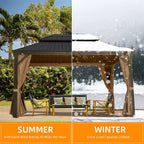 10' x 12' Hardtop Aluminum Gazebo with Double Canopy