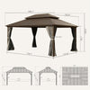 12' x 16' Hardtop Aluminum Gazebo with Double Roof Canopy