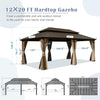 12' X 20' Hardtop Gazebo with Galvanized Steel Double Roof Canopy