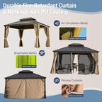 10' x 12' Hardtop Aluminum Gazebo with Double Canopy