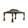 12' x 16' Hardtop Gazebo Outdoor Aluminum Gazebo with Double Canopy