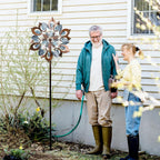 Wind Spinners Outdoor for Yard and Garden, 84 Inch Metal Large Outdoors Windmill Kinetic Wind Spinner, outside Decor for Yard Art Lawn Backyard Landscape Patio(24" W X 84" H)